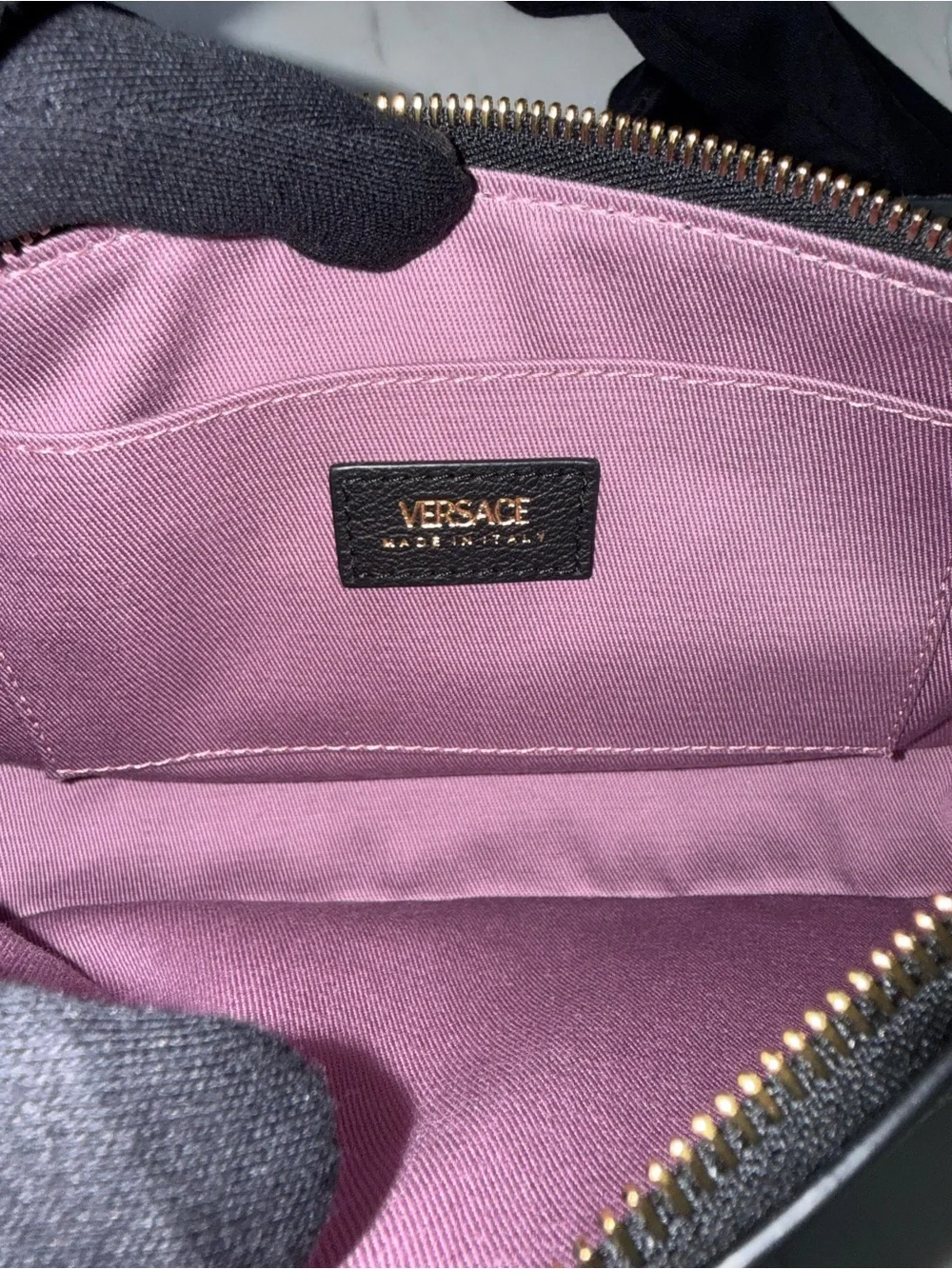 Versace black grainy